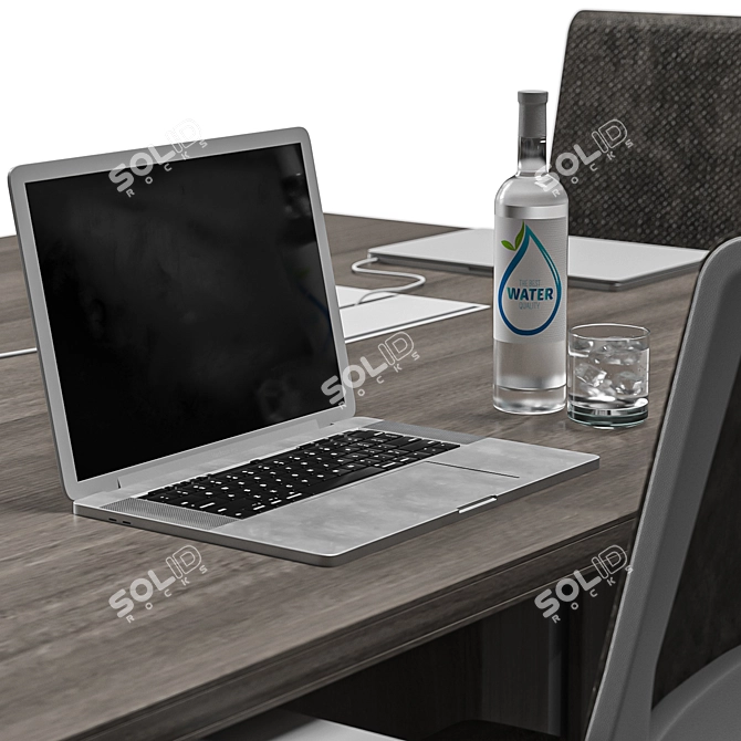 Brown Modern Conference Table 3D model image 5