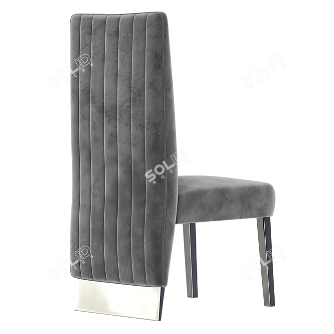 Gray Velvet Porsha Dining Chair 3D model image 5