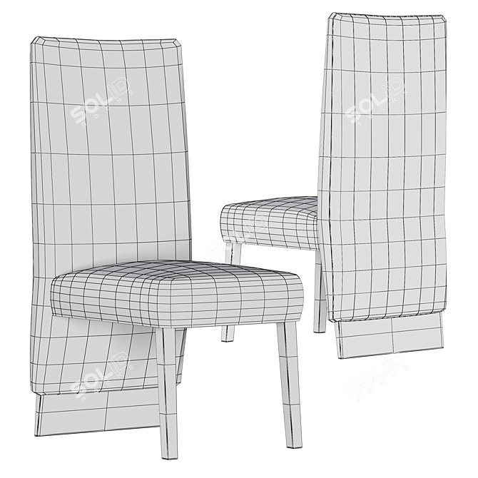 Gray Velvet Porsha Dining Chair 3D model image 6