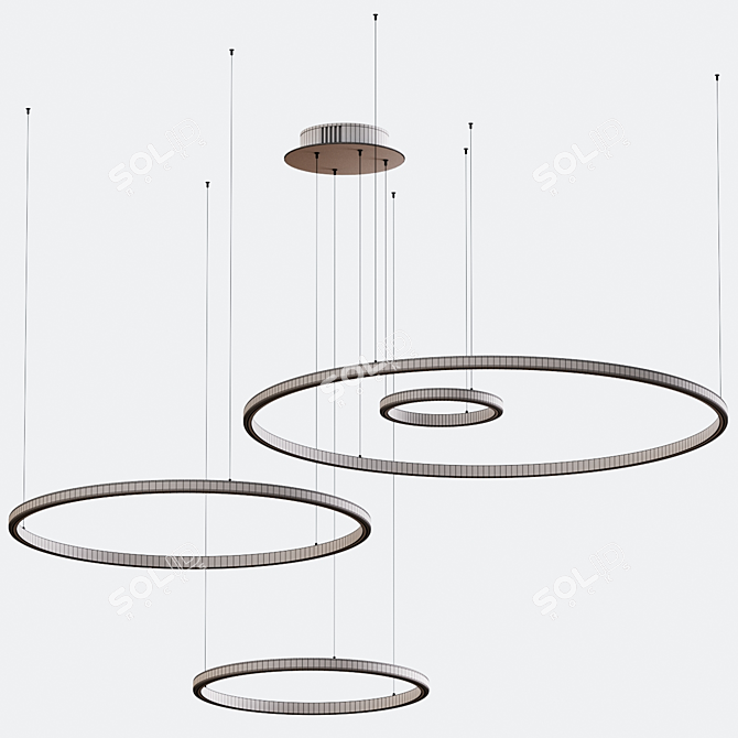 Golden & Black Hanging Lamps 3D model image 3