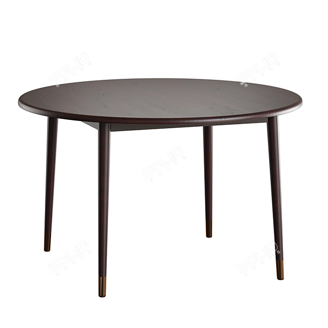 Modern Brown Round Dining Table 3D model image 1