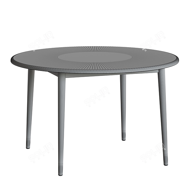 Modern Brown Round Dining Table 3D model image 2