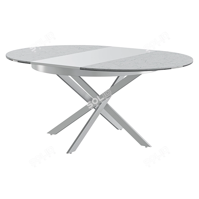 Ceramic White Folding Dining Table 3D model image 1