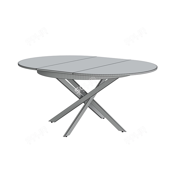 Ceramic White Folding Dining Table 3D model image 2