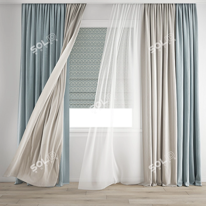 3D Wind Curtain Model 3D model image 1