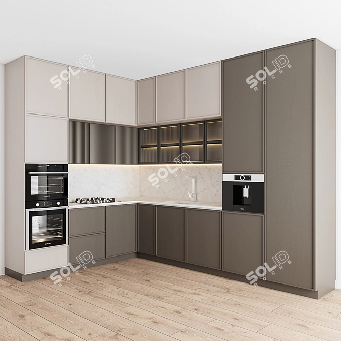 Modern Kitchen Design 3D model image 1