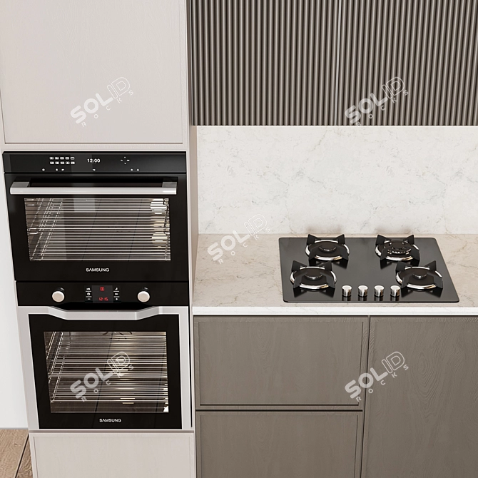 Modern Kitchen Design 3D model image 4