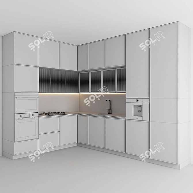 Modern Kitchen Design 3D model image 5
