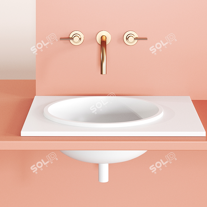 RISE Inset Washbasin: Sleek and Stylish 3D model image 2