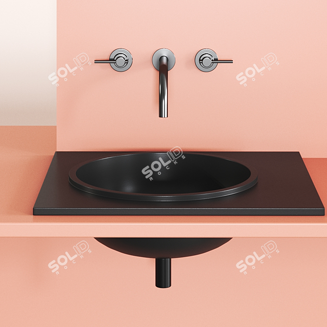 RISE Inset Washbasin: Sleek and Stylish 3D model image 3