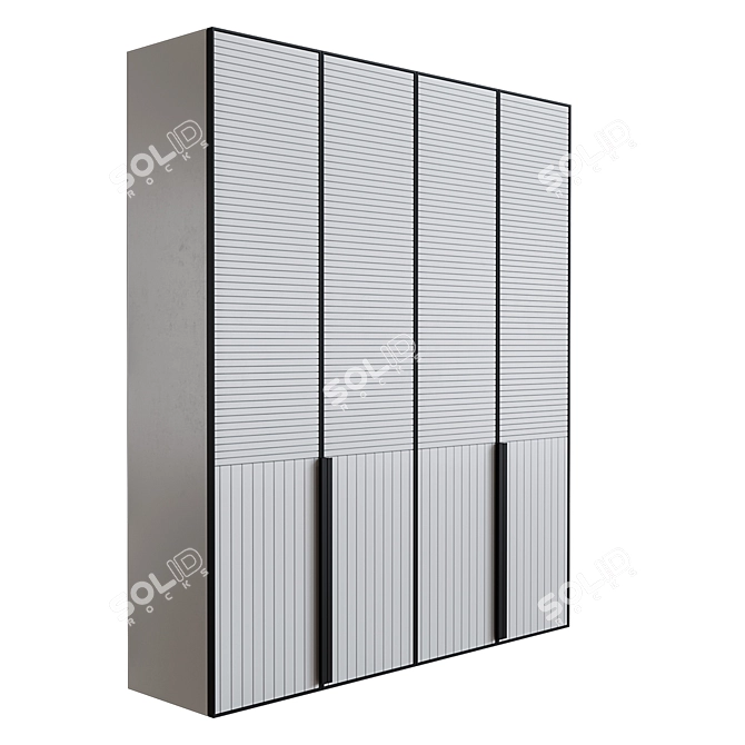 Stylish Illuminated Wardrobe 3D model image 1