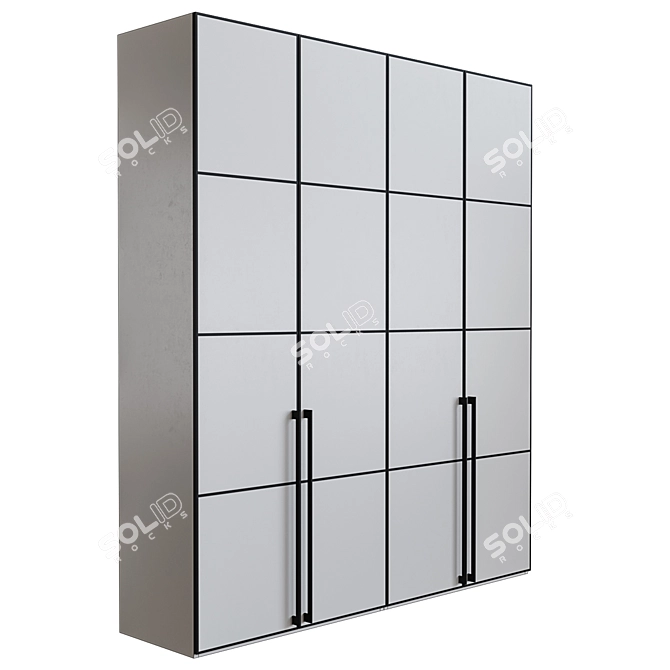 Stylish Illuminated Cupboard for Wardrobe 3D model image 1