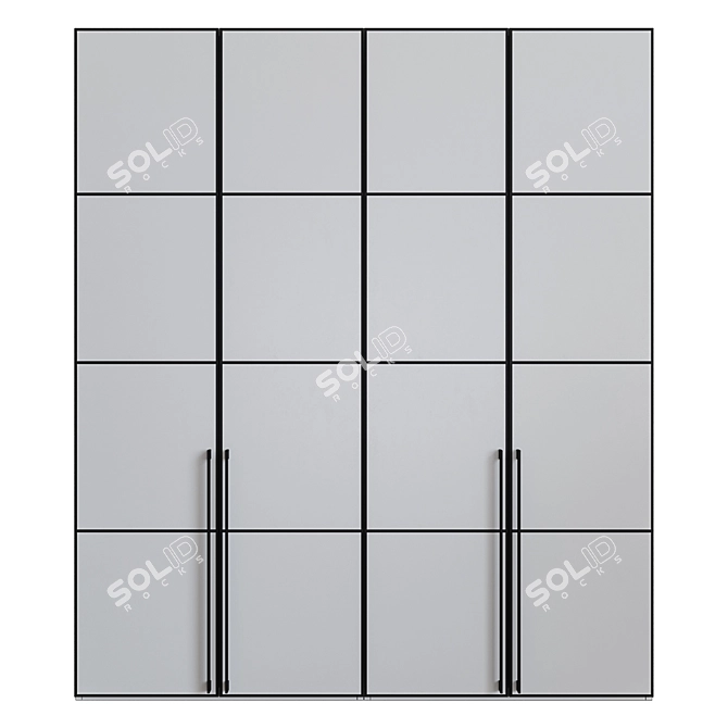 Stylish Illuminated Cupboard for Wardrobe 3D model image 2