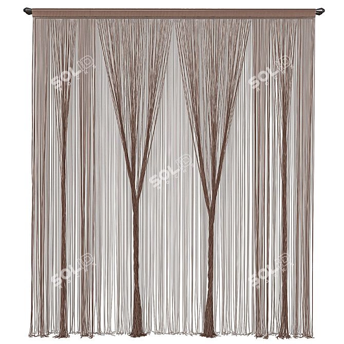 Elegant Lace Curtains 3D model image 1