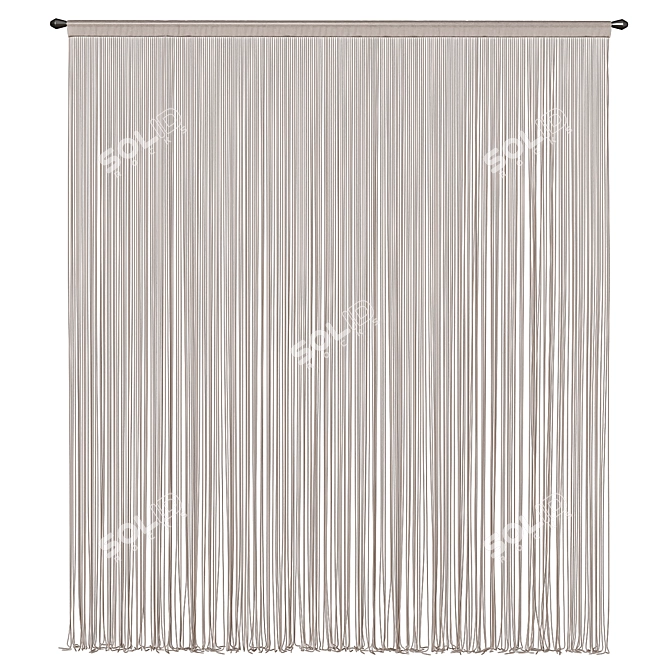 Elegant Lace Curtains 3D model image 2