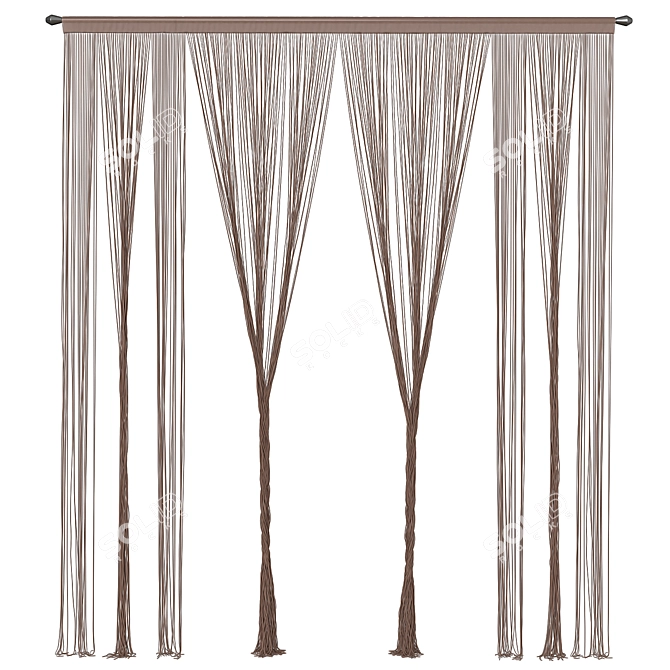 Elegant Lace Curtains 3D model image 3