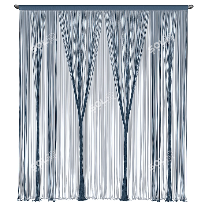 Elegant Lace Curtains 3D model image 4