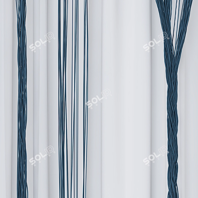 Elegant Lace Curtains 3D model image 5