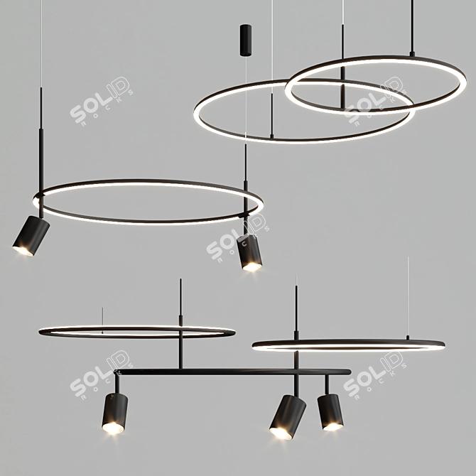 AROS Pendant Lamp Collection: Modern LED Lighting 3D model image 3