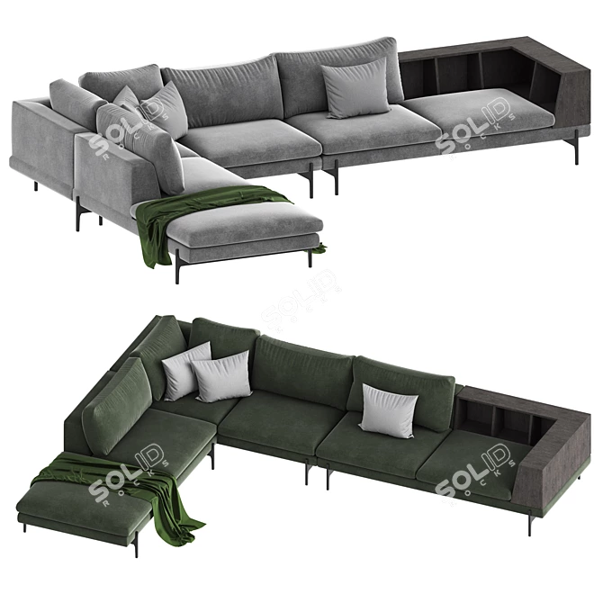 Italian L-shape Sofa by Kim Ditre 3D model image 1