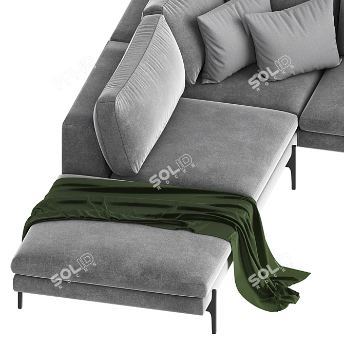 Italian L-shape Sofa by Kim Ditre 3D model image 4