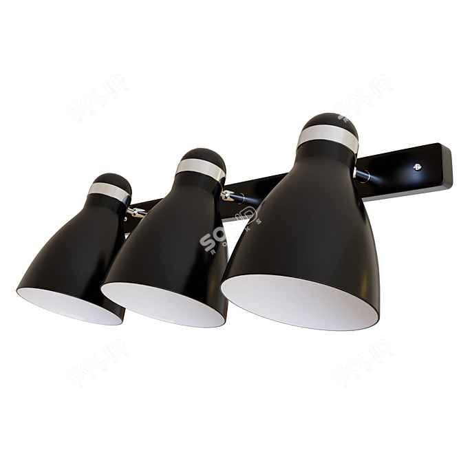 Elegant Metal Glass Lamp 3D model image 1