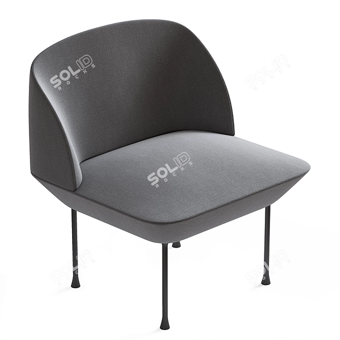 Minimalist Scandinavian Oslo Armchair 3D model image 2