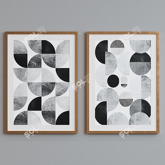 Modern Abstract Picture Frame Set 3D model image 4