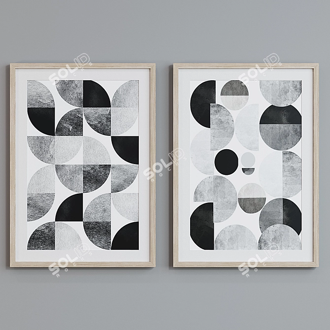 Modern Abstract Picture Frame Set 3D model image 5