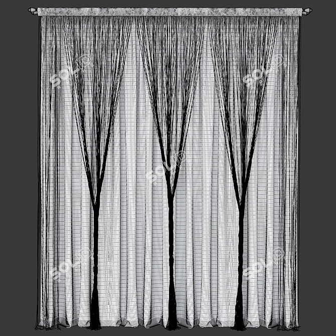 Adjustable Curtain 84 - 3Ds Max 2015, Obj, Fbx 3D model image 5