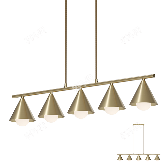 Elegant Brass Pendant Lamp - Lampatron JENSY 3D model image 1