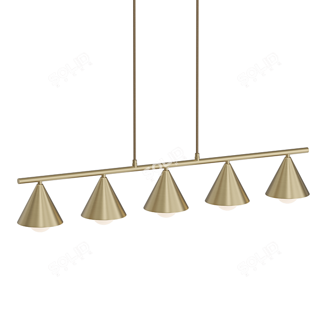 Elegant Brass Pendant Lamp - Lampatron JENSY 3D model image 4