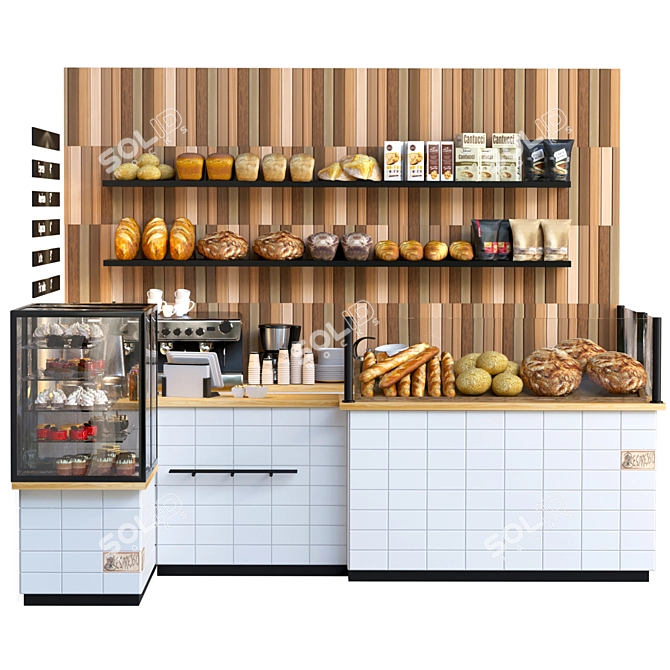 Delicious Bakery Delights: Croissants, Buns, Desserts & More 3D model image 1