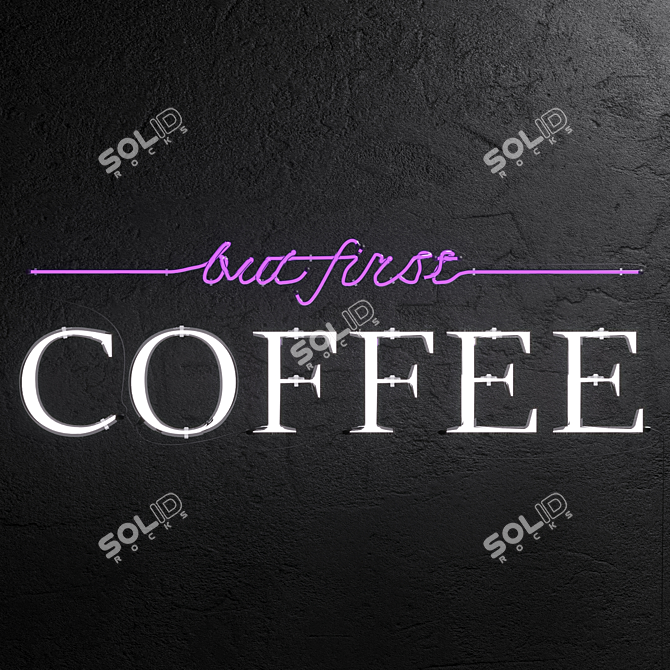 Colorful Neon Coffee Sign 3D model image 1