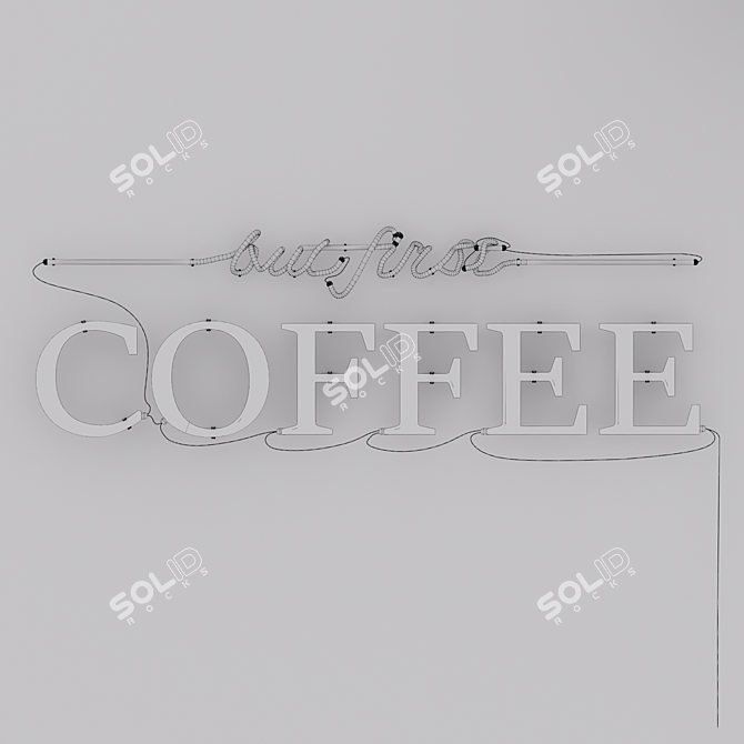 Colorful Neon Coffee Sign 3D model image 4