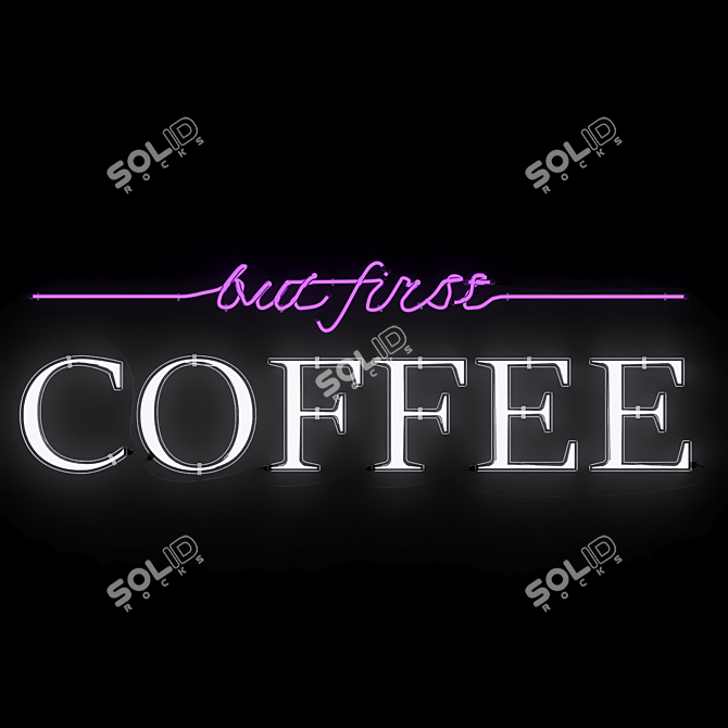 Colorful Neon Coffee Sign 3D model image 6