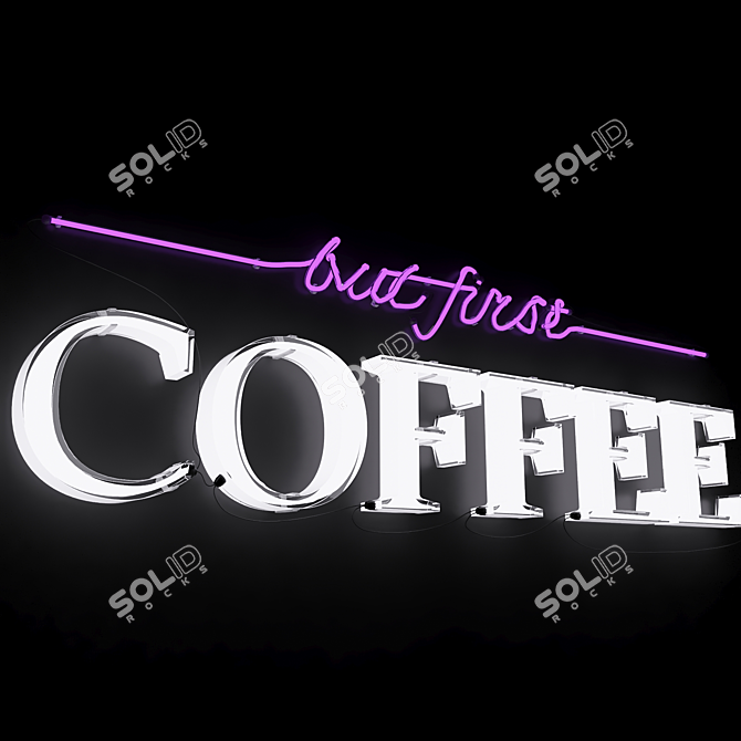 Colorful Neon Coffee Sign 3D model image 7