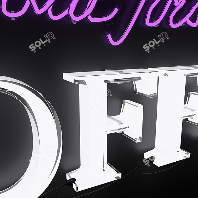 Colorful Neon Coffee Sign 3D model image 8