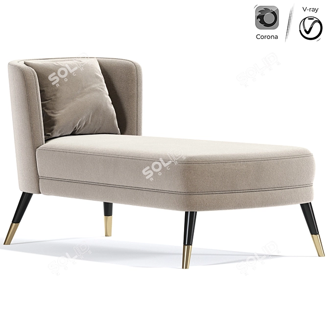 Vintage Chaise Lounge: Janzo Furniture 3D model image 1