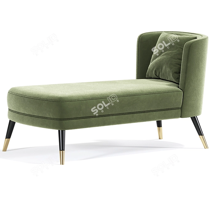 Vintage Chaise Lounge: Janzo Furniture 3D model image 2