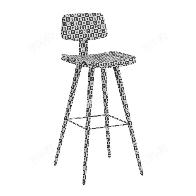 Title: Flash Furniture Leather Bar Stool 3D model image 7