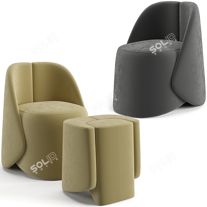 Elegant Baxter Keren Armchair 3D model image 1