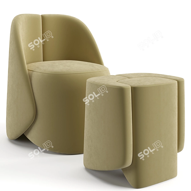 Elegant Baxter Keren Armchair 3D model image 2