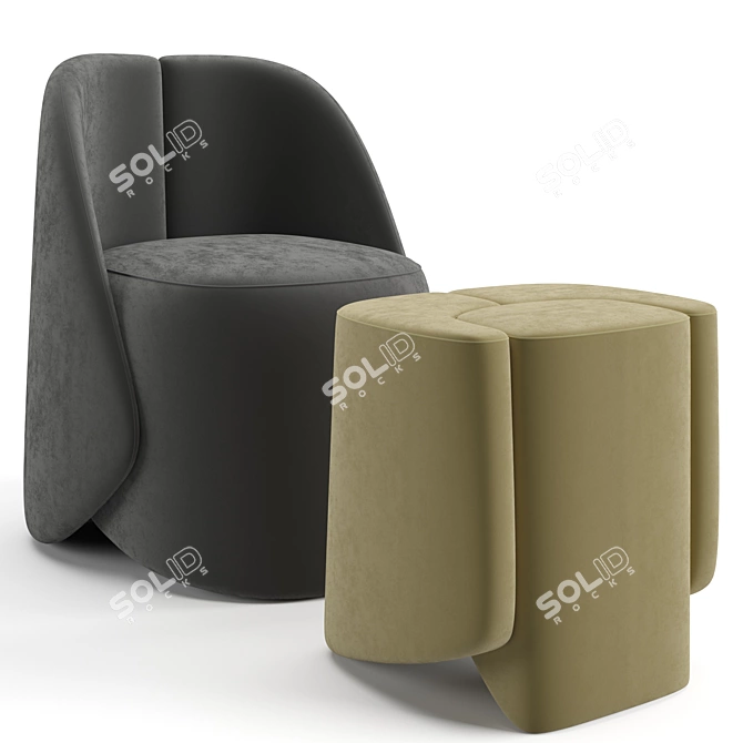 Elegant Baxter Keren Armchair 3D model image 3