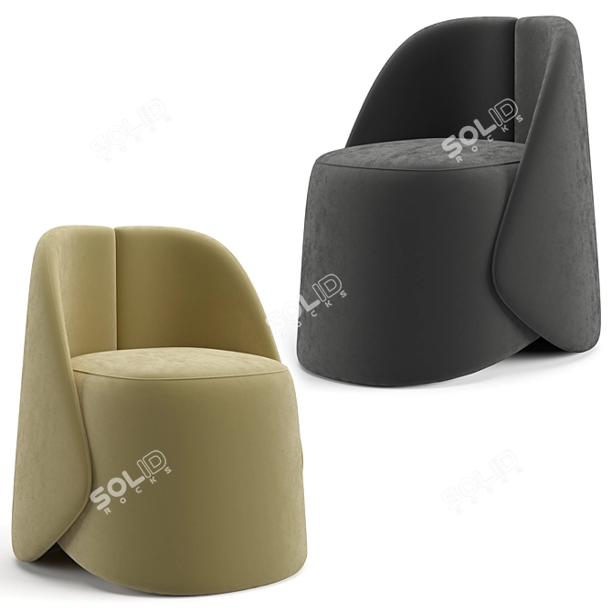 Elegant Baxter Keren Armchair 3D model image 5