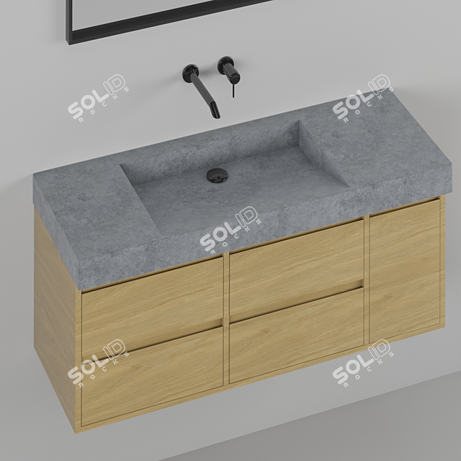 Sleek Corian Bathroom Sink 3D model image 2