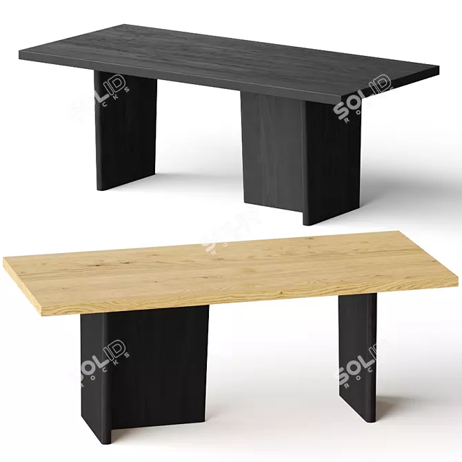 Modern Ula Dining Table - Sleek Design & Versatile 3D model image 1