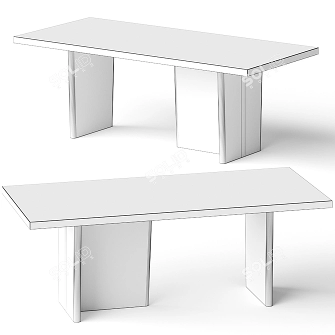 Modern Ula Dining Table - Sleek Design & Versatile 3D model image 2