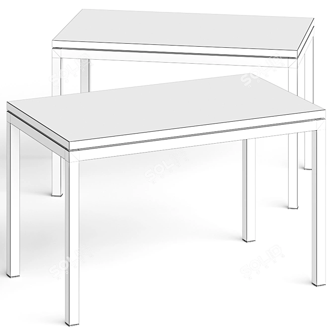  Sleek Parsons Dining Table by Crate and Barrel 3D model image 2