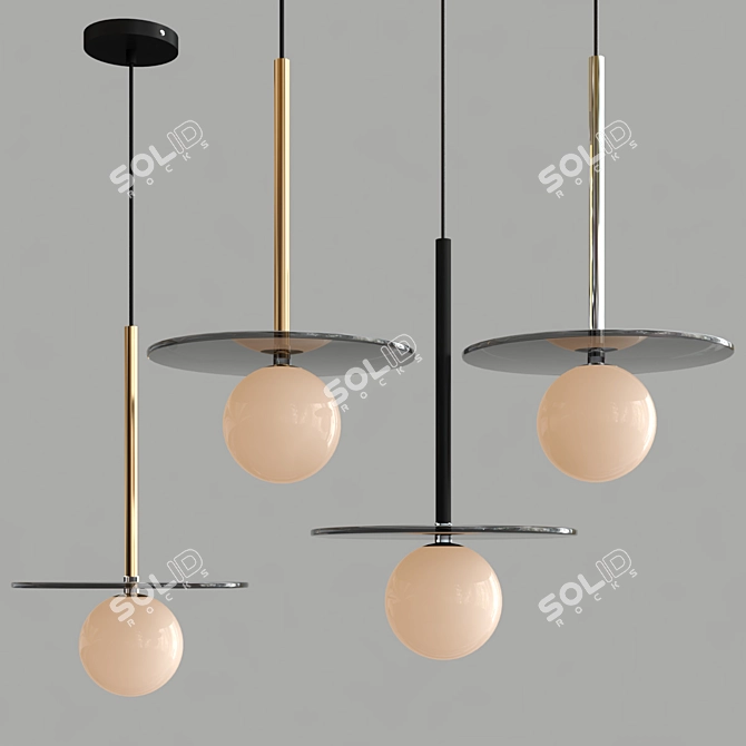 Scandi Glass Pendant Lamp 3D model image 1